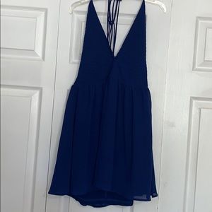 Cobalt Blue Mini Halter Dress!